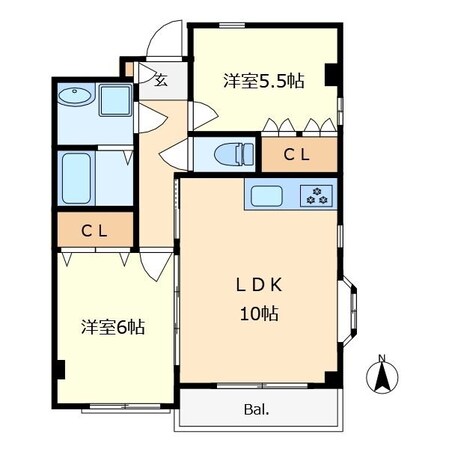 クレスコート国立の物件間取画像